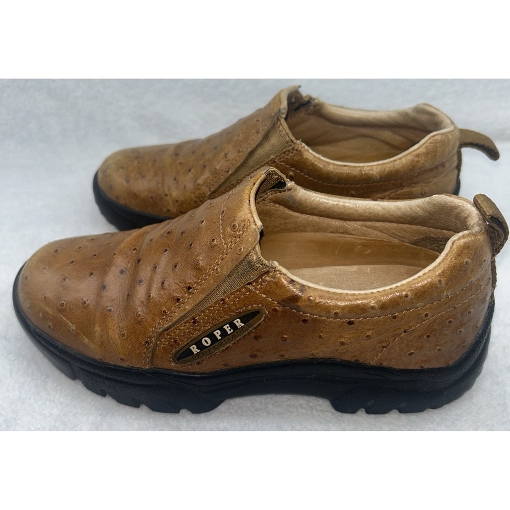 Roper Performance Shoes Women's Loafers Brown Ostrich Leather Size‎ 6